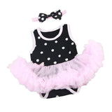 Maxbell Dotted Romper Dress Headband Clothes Set for 22''-23'' Reborn Baby Girl Doll - Aladdin Shoppers