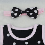 Maxbell Dotted Romper Dress Headband Clothes Set for 22''-23'' Reborn Baby Girl Doll - Aladdin Shoppers
