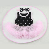 Maxbell Dotted Romper Dress Headband Clothes Set for 22''-23'' Reborn Baby Girl Doll - Aladdin Shoppers