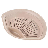 Maxbell Double Drainage Dumpling Dishes Fruit Plate fan-shaped Kitchen Pan Beige - Aladdin Shoppers