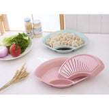 Maxbell Double Drainage Dumpling Dishes Fruit Plate fan-shaped Kitchen Pan Pink - Aladdin Shoppers