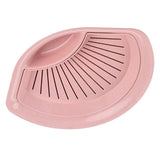 Maxbell Double Drainage Dumpling Dishes Fruit Plate fan-shaped Kitchen Pan Pink - Aladdin Shoppers
