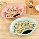 Maxbell Double Drainage Dumpling Dishes Fruit Plate fan-shaped Kitchen Pan Pink - Aladdin Shoppers