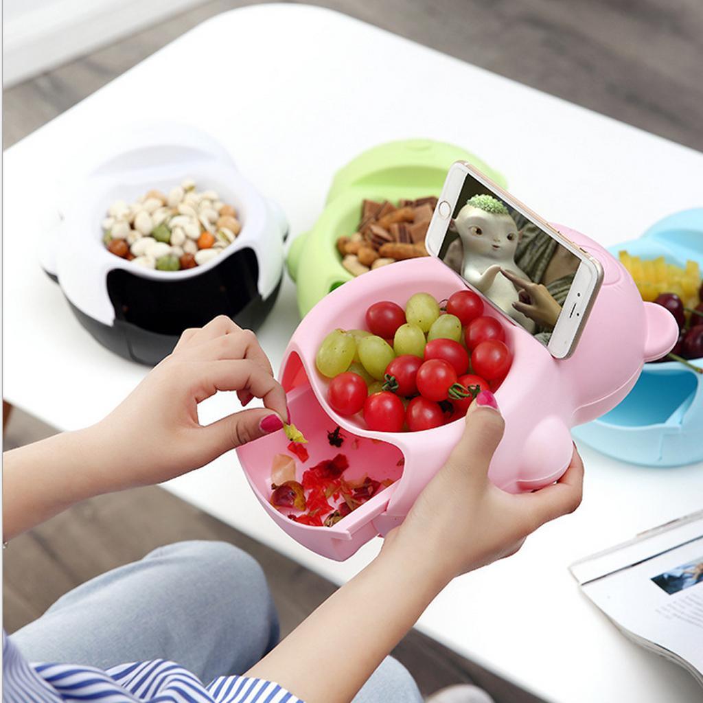 Maxbell Drawer Type Snacks Storage Box Bowl Phone Rack Little Bear Black and White - Aladdin Shoppers