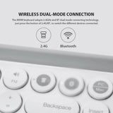 Maxbell Dual Mode Wireless Bluetooth Rounded Caps Keyboard Black - Aladdin Shoppers