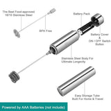 Maxbell Electric Milk Frother Drink Foamer Whisk Mixer Stirrer Coffee Stainless - Aladdin Shoppers