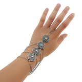 Maxbell Elegant Crystal Finger Ring Bracelet Attached Link Hand Harness Bangle - Aladdin Shoppers
