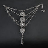 Maxbell Elegant Crystal Finger Ring Bracelet Attached Link Hand Harness Bangle - Aladdin Shoppers