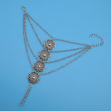 Maxbell Elegant Crystal Finger Ring Bracelet Attached Link Hand Harness Bangle - Aladdin Shoppers