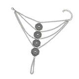 Maxbell Elegant Crystal Finger Ring Bracelet Attached Link Hand Harness Bangle