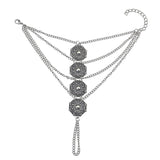 Maxbell Elegant Crystal Finger Ring Bracelet Attached Link Hand Harness Bangle - Aladdin Shoppers