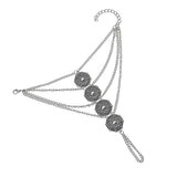 Maxbell Elegant Crystal Finger Ring Bracelet Attached Link Hand Harness Bangle - Aladdin Shoppers