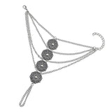 Maxbell Elegant Crystal Finger Ring Bracelet Attached Link Hand Harness Bangle - Aladdin Shoppers