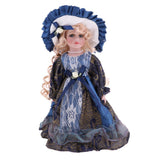 Maxbell Elegant Girls Ceramics Doll With Wood Stand For Victorian Porcelain Dolls - Aladdin Shoppers