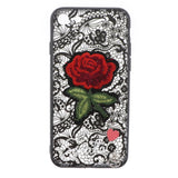 Maxbell Embossed Lace Embroidery Roses Phone Case Cover for iphone 7/8 Black - Aladdin Shoppers