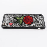 Maxbell Embossed Lace Embroidery Roses Phone Case Cover for iphone 7/8 Black - Aladdin Shoppers