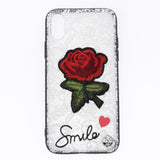 Maxbell Embossed Lace Embroidery Roses Phone Case Cover for iphone xs max White - Aladdin Shoppers