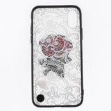 Maxbell Embossed Lace Embroidery Roses Phone Case Cover for iphone xs max White - Aladdin Shoppers