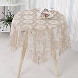 Maxbell Embroidered Lace Tablecloth Retro Table Cloth Party Decor Golden 85x85cm - Aladdin Shoppers