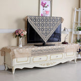 Maxbell Embroidered Lace Tablecloth Retro Table Cloth Party Decor Golden 85x85cm - Aladdin Shoppers