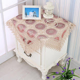 Maxbell Embroidered Lace Tablecloth Retro Table Cloth Party Decor Wine Red 85x85cm - Aladdin Shoppers
