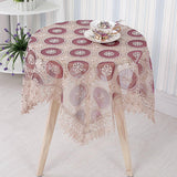 Maxbell Embroidered Lace Tablecloth Retro Table Cloth Party Decor Wine Red 85x85cm - Aladdin Shoppers