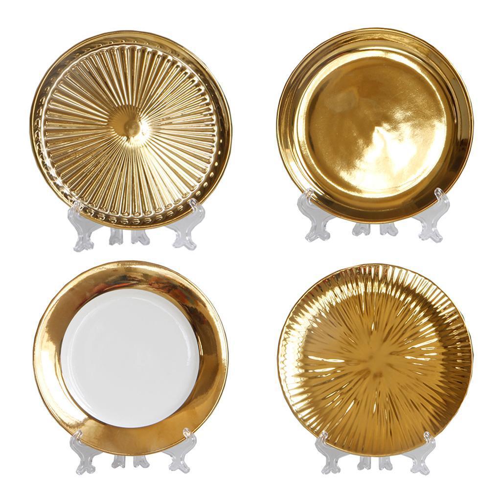 Maxbell European Style Luxury Ceramic Decorative Plates with Plate Rack Home Decor A - Aladdin Shoppers