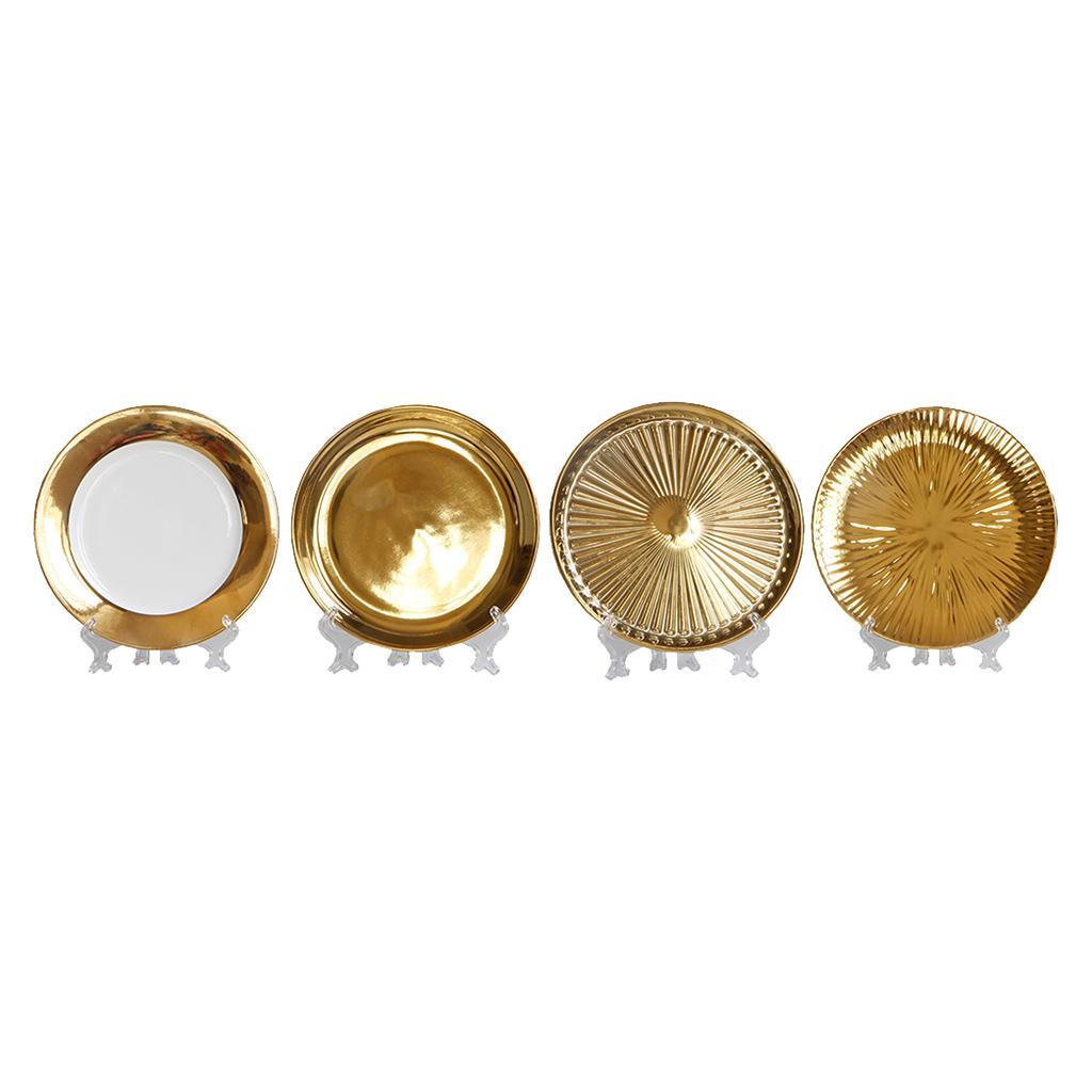 Maxbell European Style Luxury Ceramic Decorative Plates with Plate Rack Home Decor A - Aladdin Shoppers