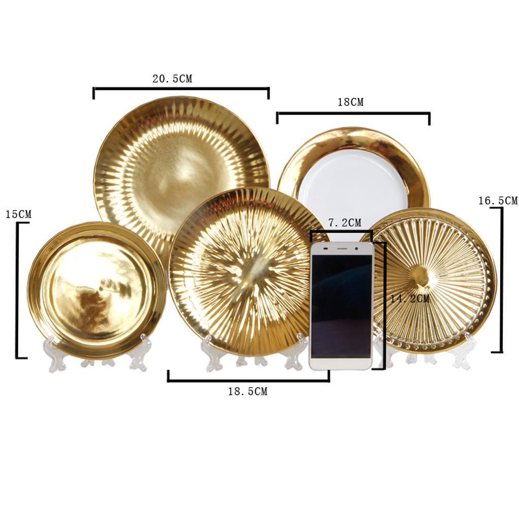 Maxbell European Style Luxury Ceramic Decorative Plates with Plate Rack Home Decor B - Aladdin Shoppers