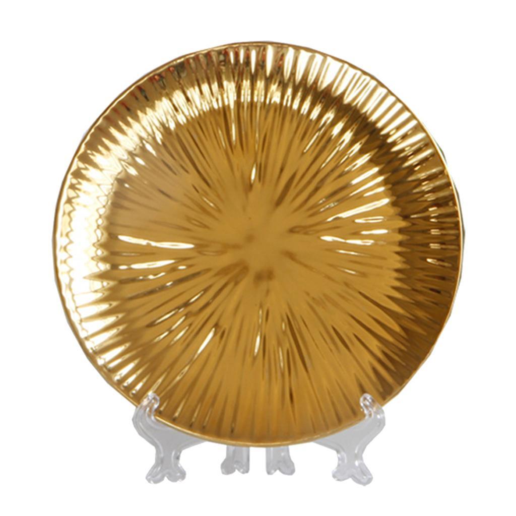 Maxbell European Style Luxury Ceramic Decorative Plates with Plate Rack Home Decor D - Aladdin Shoppers
