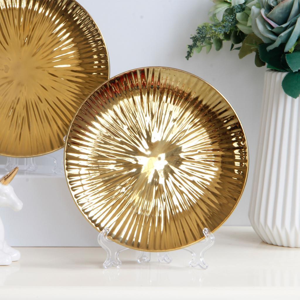 Maxbell European Style Luxury Ceramic Decorative Plates with Plate Rack Home Decor D - Aladdin Shoppers