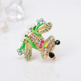 Maxbell Fancy Insect Frog Brooch Wedding Bouquet Accessory Enamel Crystal Pin Brooch - Aladdin Shoppers