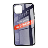 Maxbell Fashion Glass NEVER GIVE UP BE YOURSELF Phone Case for iPhone 11 6.5inch - Aladdin Shoppers