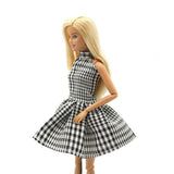 Maxbell Fashion Halter Plaid Dress Evening Skirt for 29cm Doll Dress Up Accs Black - Aladdin Shoppers