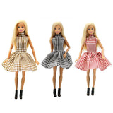 Maxbell Fashion Halter Plaid Dress Evening Skirt for 29cm Doll Dress Up Accs Black - Aladdin Shoppers