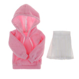 Maxbell Fashion Pleated Skirt Pink Hoodies Outfit for 1/3 BJD Dolls Clothes - Aladdin Shoppers