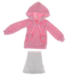 Maxbell Fashion Pleated Skirt Pink Hoodies Outfit for 1/3 BJD Dolls Clothes - Aladdin Shoppers