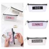 Maxbell Fashion Zipper Pencil Pen Case Bag Makeup Cosmetic Bag Pouch Dot Lady Grey - Aladdin Shoppers