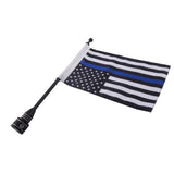 Maxbell Flagpole Mount with Flag Suitable for Harley Thin Blue Line USA Flag - Aladdin Shoppers
