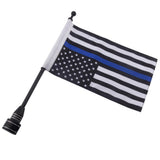 Maxbell Flagpole Mount with Flag Suitable for Harley Thin Blue Line USA Flag - Aladdin Shoppers