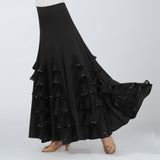 Maxbell Flamenco Ballroom Dance Waltz Big Swing Modern Long Skirt Dress Red - Aladdin Shoppers
