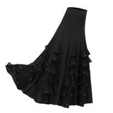 Maxbell Flamenco Ballroom Dance Waltz Big Swing Modern Long Skirt Dress Red - Aladdin Shoppers