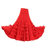 Maxbell Flamenco Ballroom Dance Waltz Big Swing Modern Long Skirt Dress Red - Aladdin Shoppers