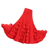 Maxbell Flamenco Ballroom Dance Waltz Big Swing Modern Long Skirt Dress Red - Aladdin Shoppers