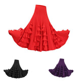 Maxbell Flamenco Ballroom Dance Waltz Big Swing Modern Long Skirt Dress Red - Aladdin Shoppers