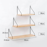 Maxbell Floating Shelves Wall Mounted Wood Hanging Display Shelves Storage Beige S - Aladdin Shoppers