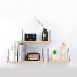 Maxbell Floating Shelves Wall Mounted Wood Hanging Display Shelves Storage Beige S - Aladdin Shoppers
