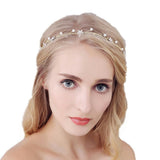 Maxbell Flower Rhinestone Crystal Wedding Headband Bridal Headpieces Style 3 Gold - Aladdin Shoppers