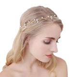 Maxbell Flower Rhinestone Crystal Wedding Headband Bridal Headpieces Style 3 Gold - Aladdin Shoppers
