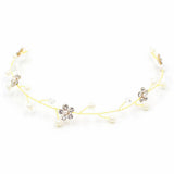 Maxbell Flower Rhinestone Crystal Wedding Headband Bridal Headpieces Style 3 Gold - Aladdin Shoppers
